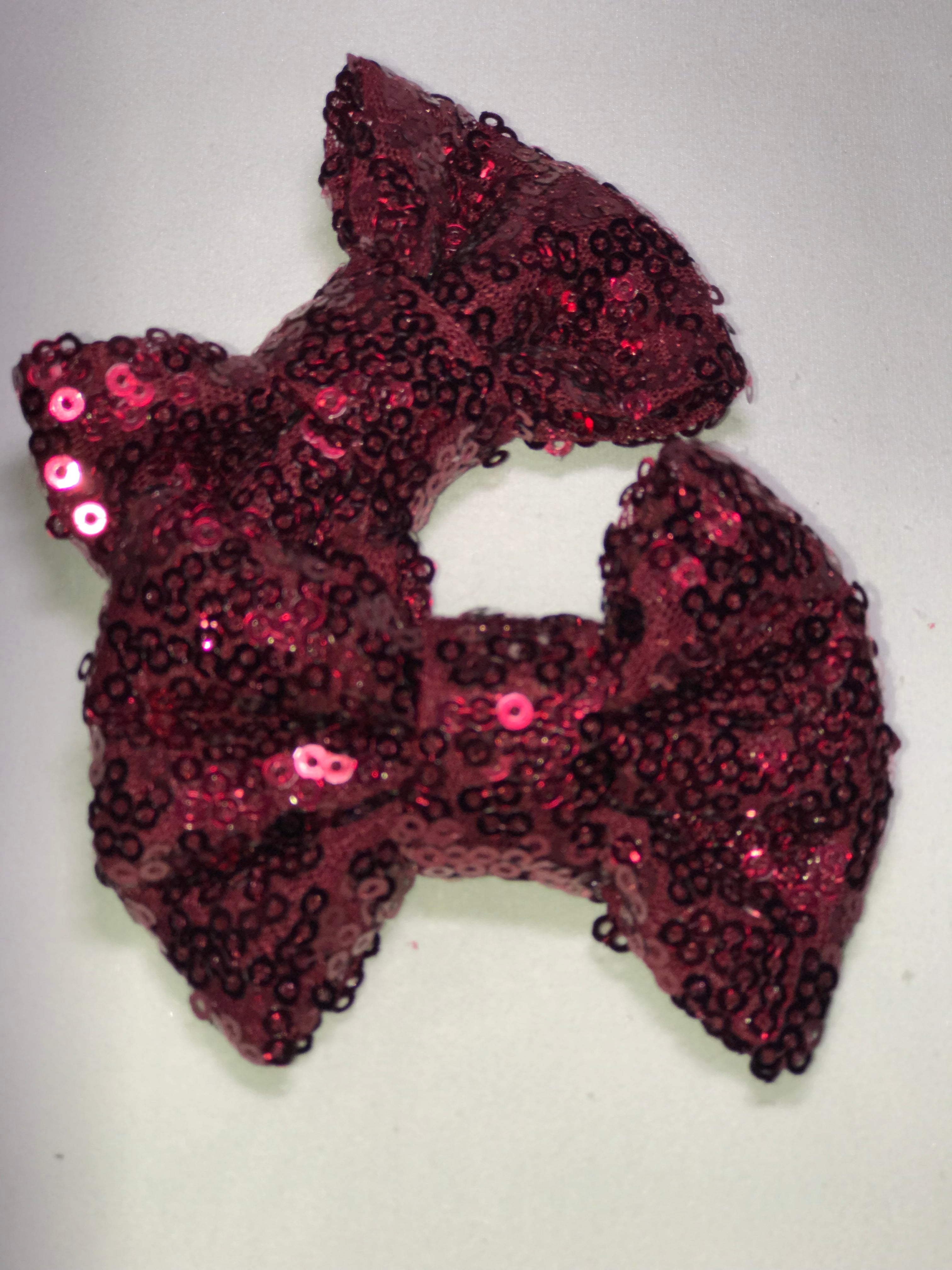 Wine Pigtails 3" Clip Bows