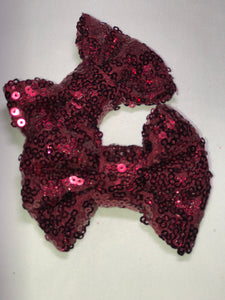 Wine Pigtails 3" Clip Bows