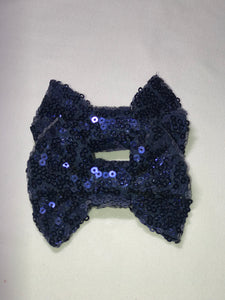 Navy Pigtails 3" Clip Bows